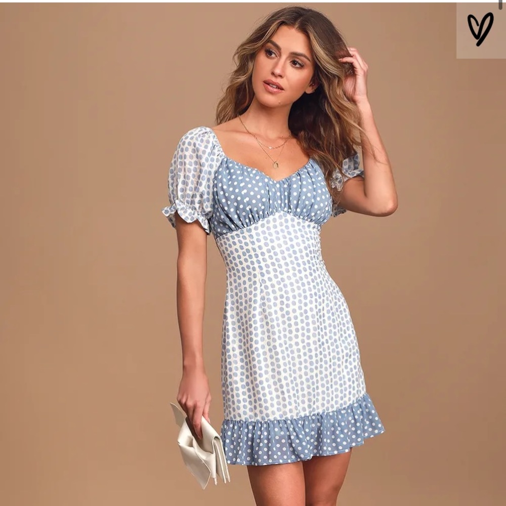 Lulus Moon River Polka Dot Dress